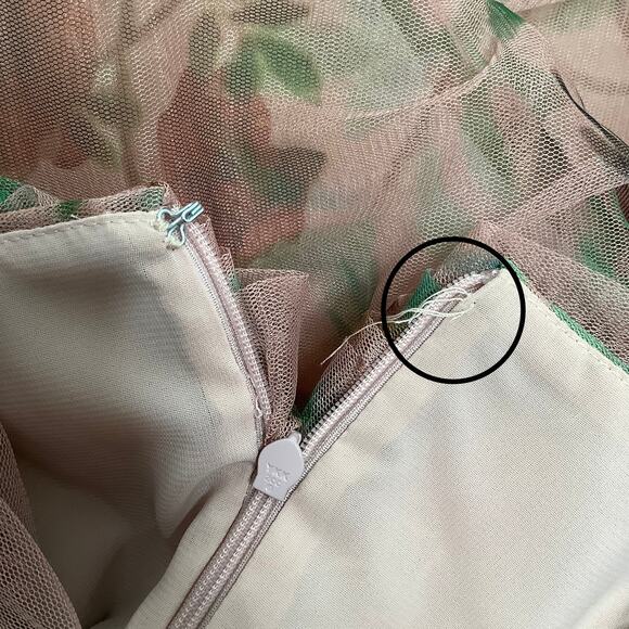 PatBO Floral Printed Tulle Full Length Dress Beaded Sequin Embroidered 6 NWT - Picture 13 of 13